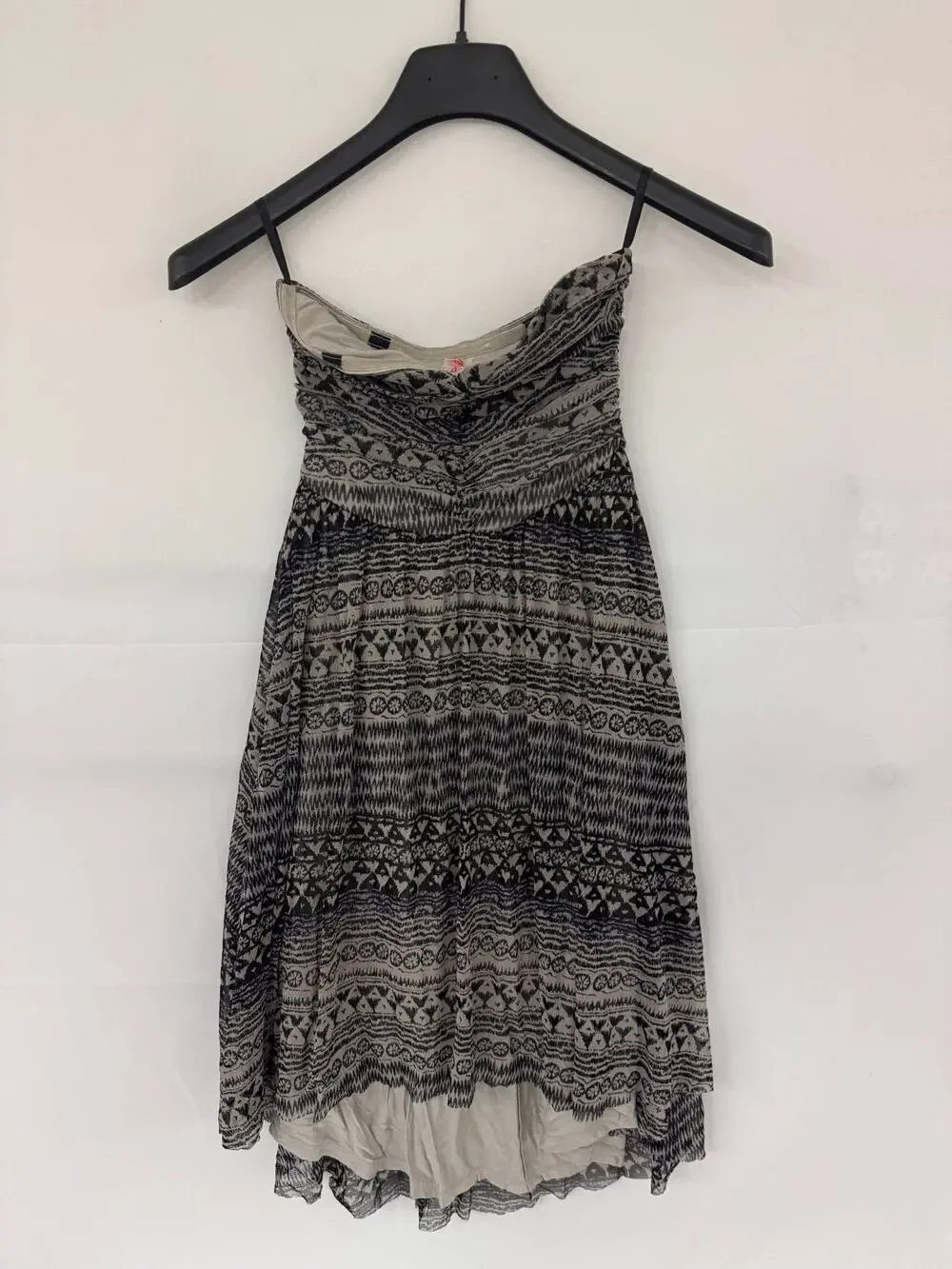 Free People Strapless Dress Womens Small Boho Tribal Print High Low Layered